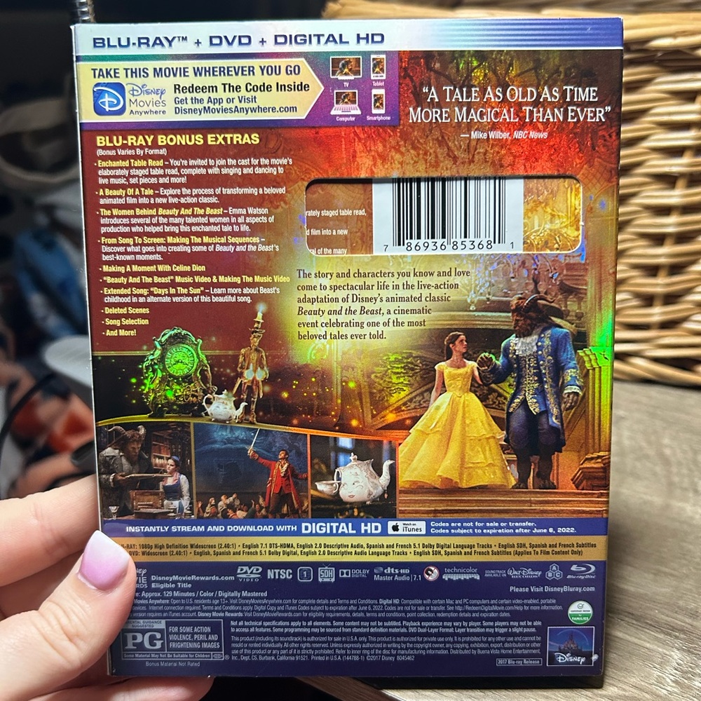 Disney's Beauty and the Beast Blu-ray Combo - Yellow and Blue - Picture 2 of 6